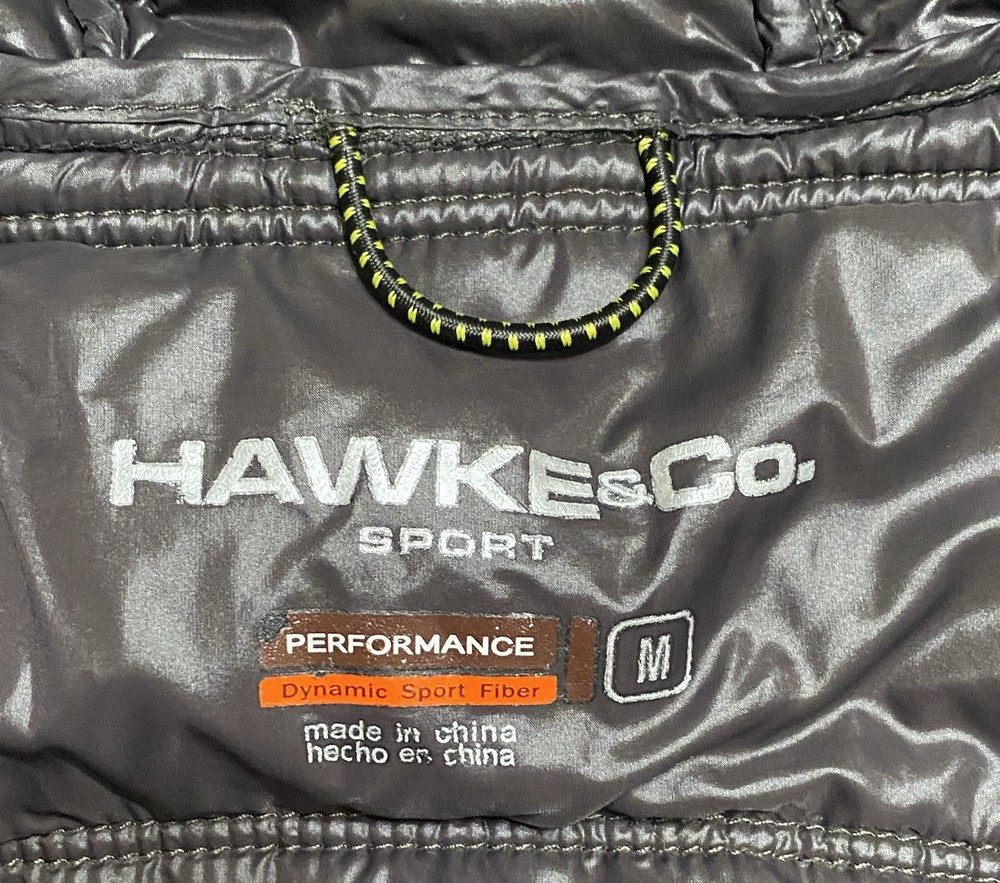 Hawk & Co. Hooded Puffer Lightweight Jacket Green Medium