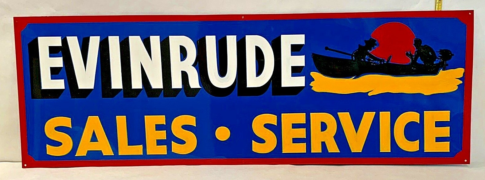 Vintage Hand Painted Evinrude Boat Parts Service Shop Sign