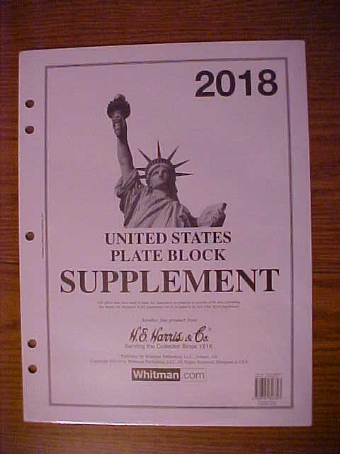 2018 Harris Plate Block Supplement * NEW * *