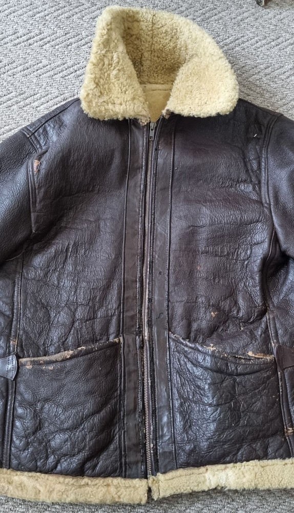 WW2 Original Flying Jacket Shearling Sheepskin Leather