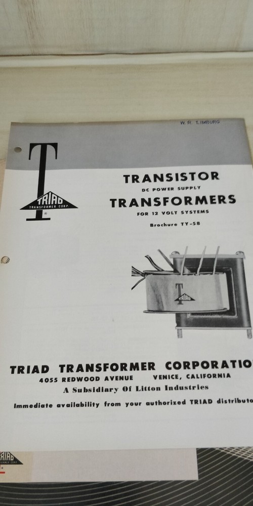 1958 Triad - Catalog - Transformers + More + Tv Components