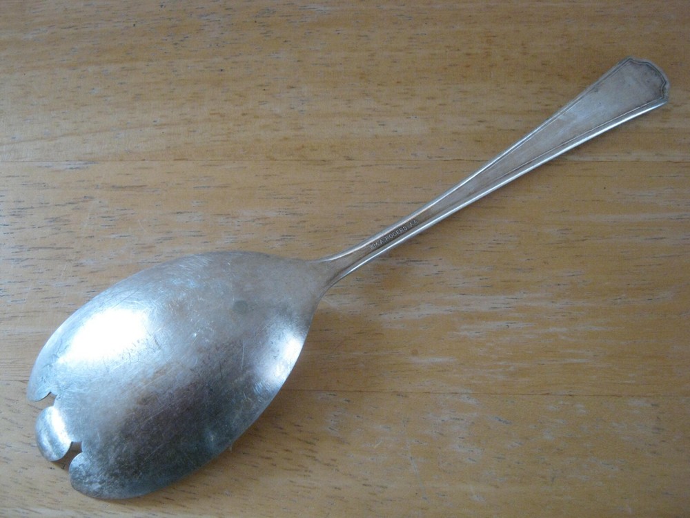 Vintage Wm A. Rogers AA Berkley Pattern Forked Spoon Salad Server Monogramed C