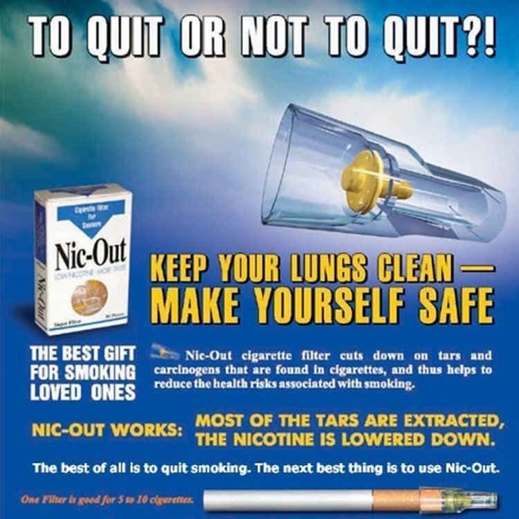 Nic-Out Disposable 10 Packs Cigarette Filters (300 filters) ~ Free Shipping