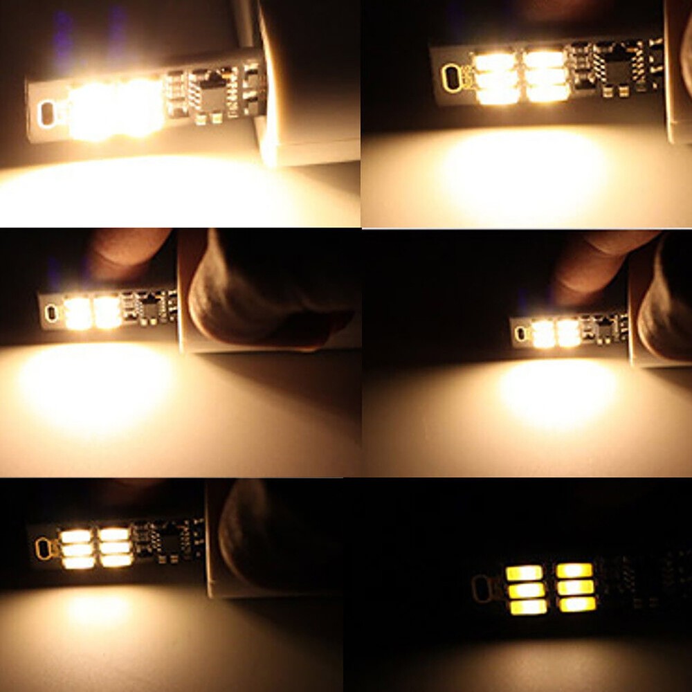 5Pcs USB LED Portable Night Light Bright Mini Keychain Camping Car Lamp Module