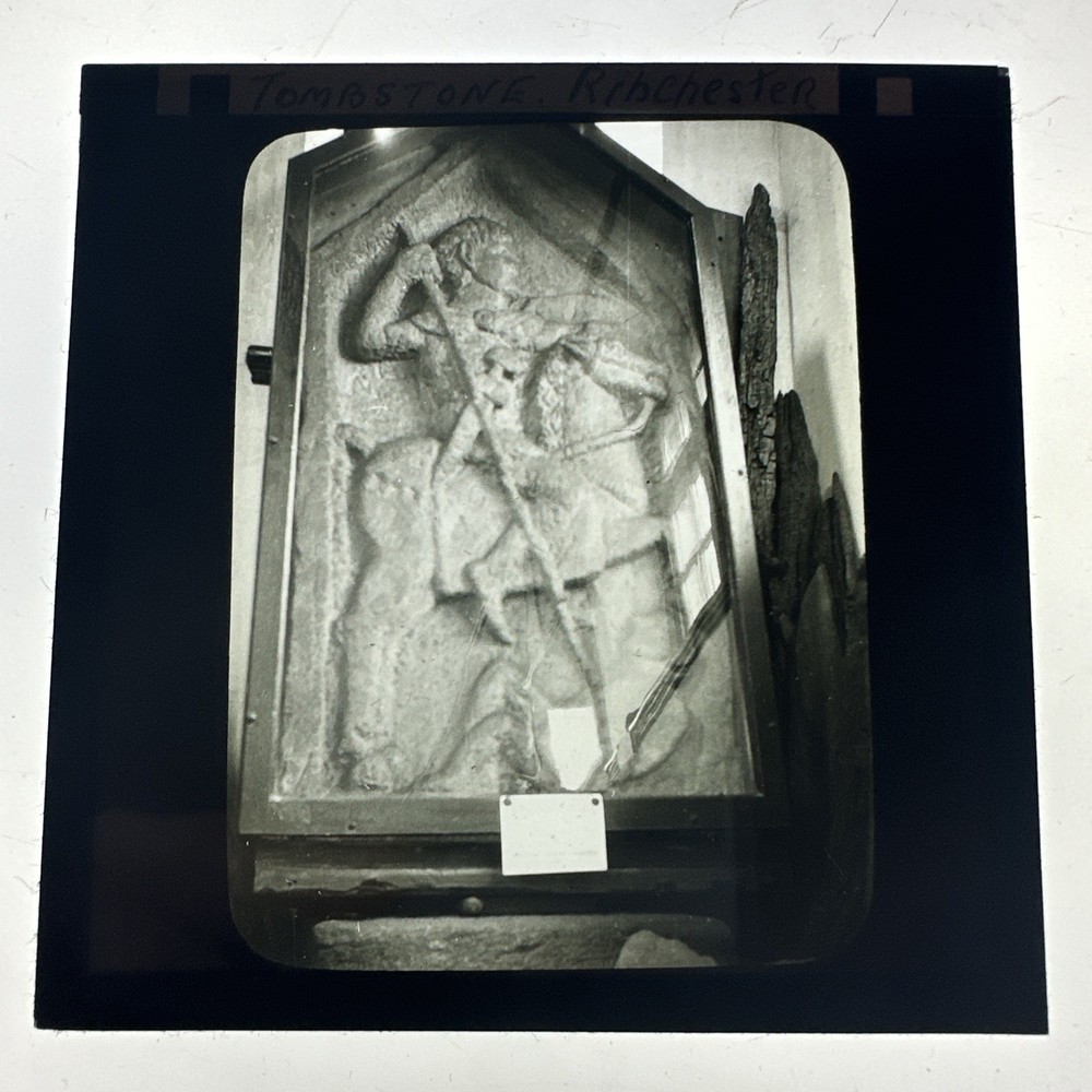 Antique Magic Lantern Slide tombstone at Ribchester
