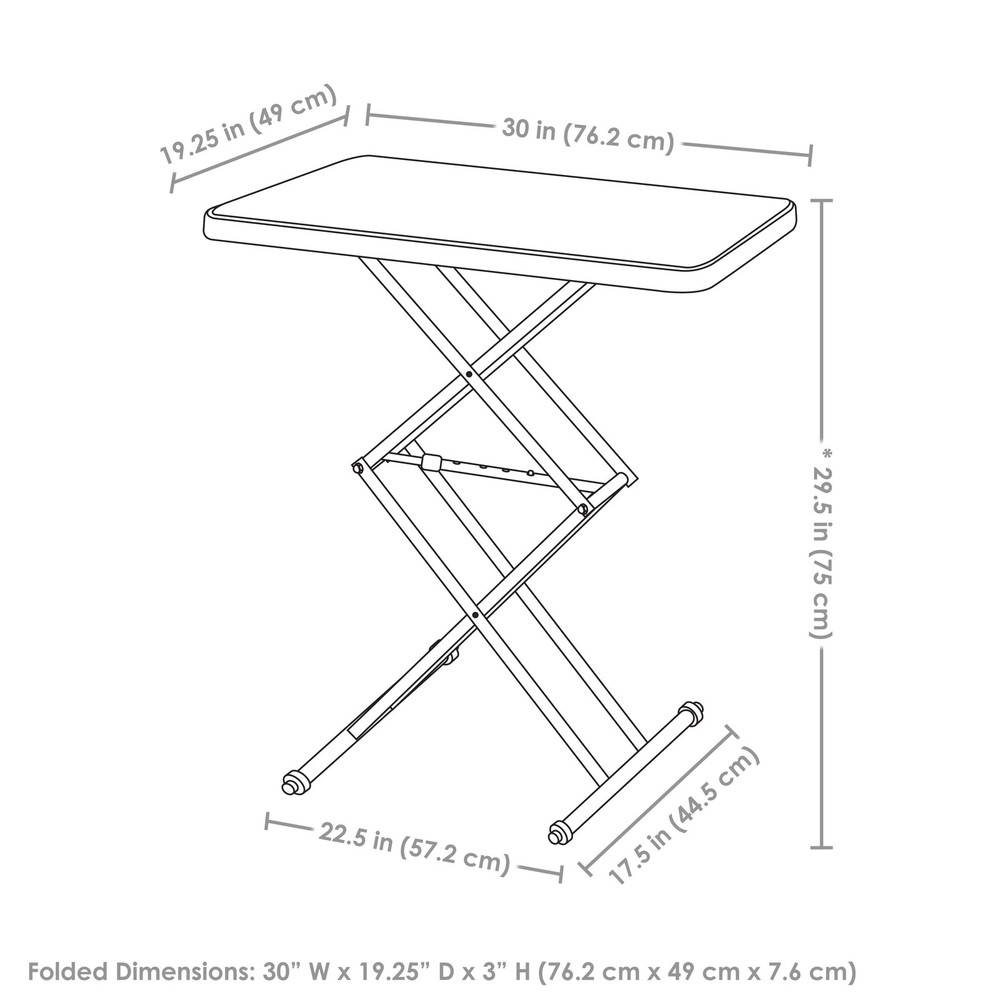 Rectangular Plastic Top Adjustable Leg Patio Table - Gray by Sunnydaze