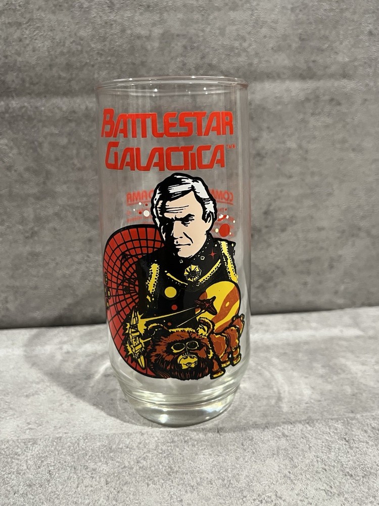 Universal City Studios 1979 Battlestar Galactica Commander Adama Drinking Glass