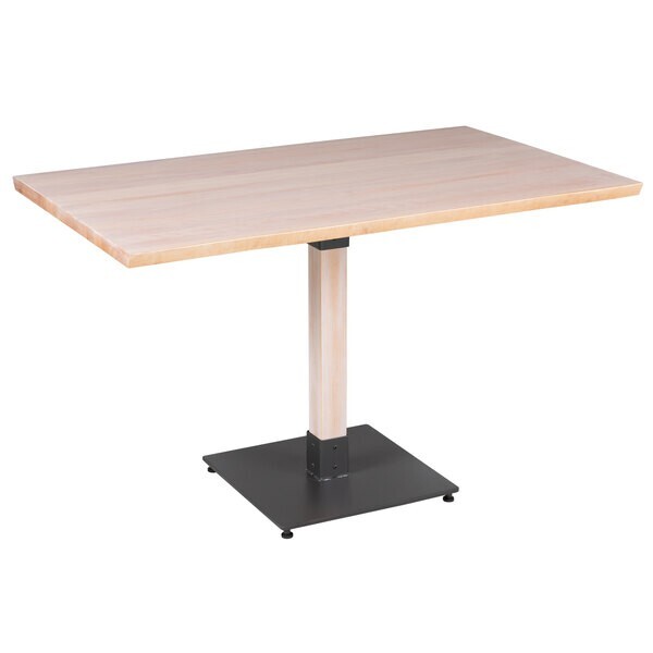 30" x 48" Rectangular Solid Wood Live Edge Restaurant Table Top in White Wood