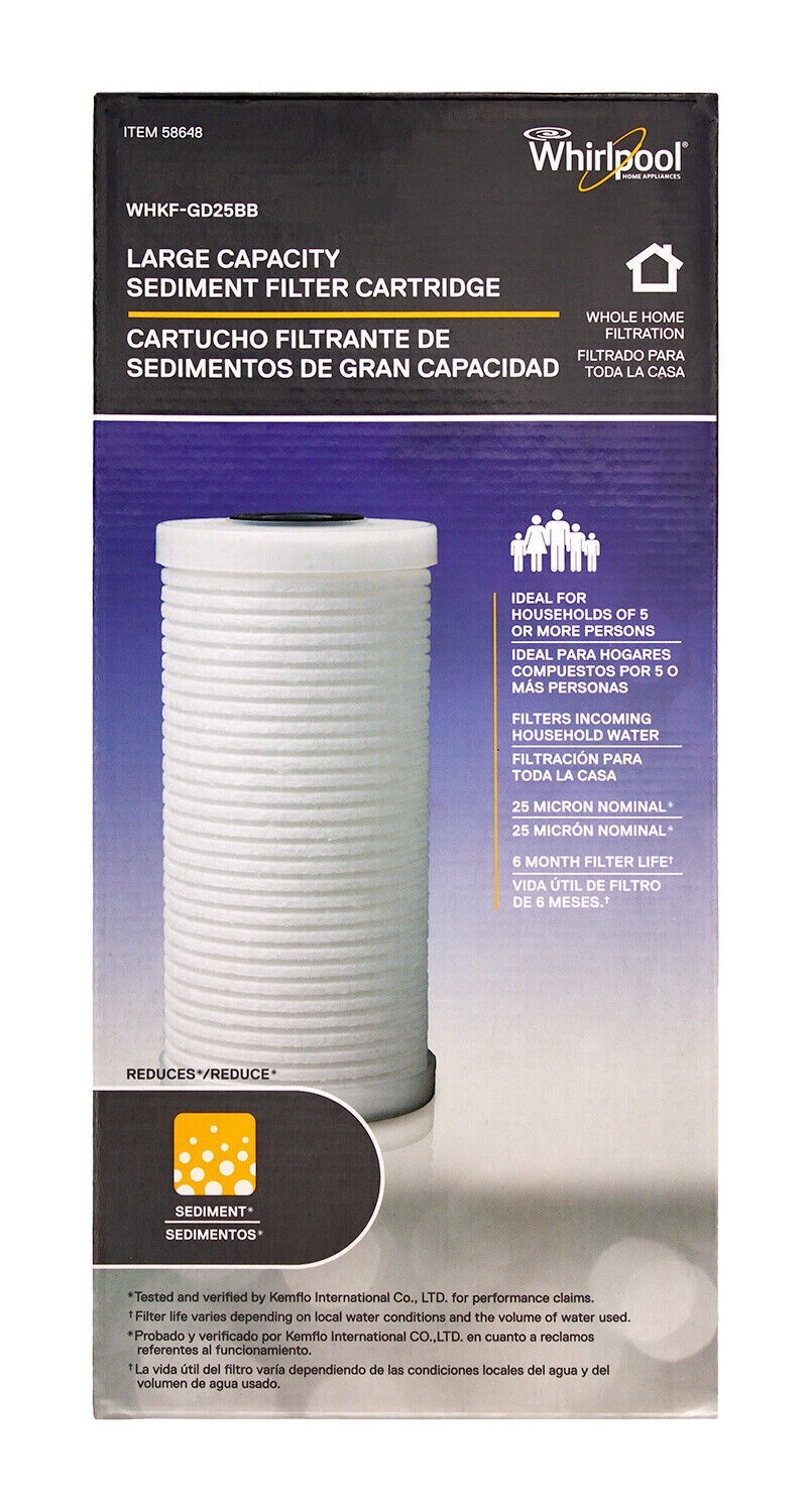 5 Pack Whirlpool WHKF-GD25BB Large Capacity Whole House Replacement Filter