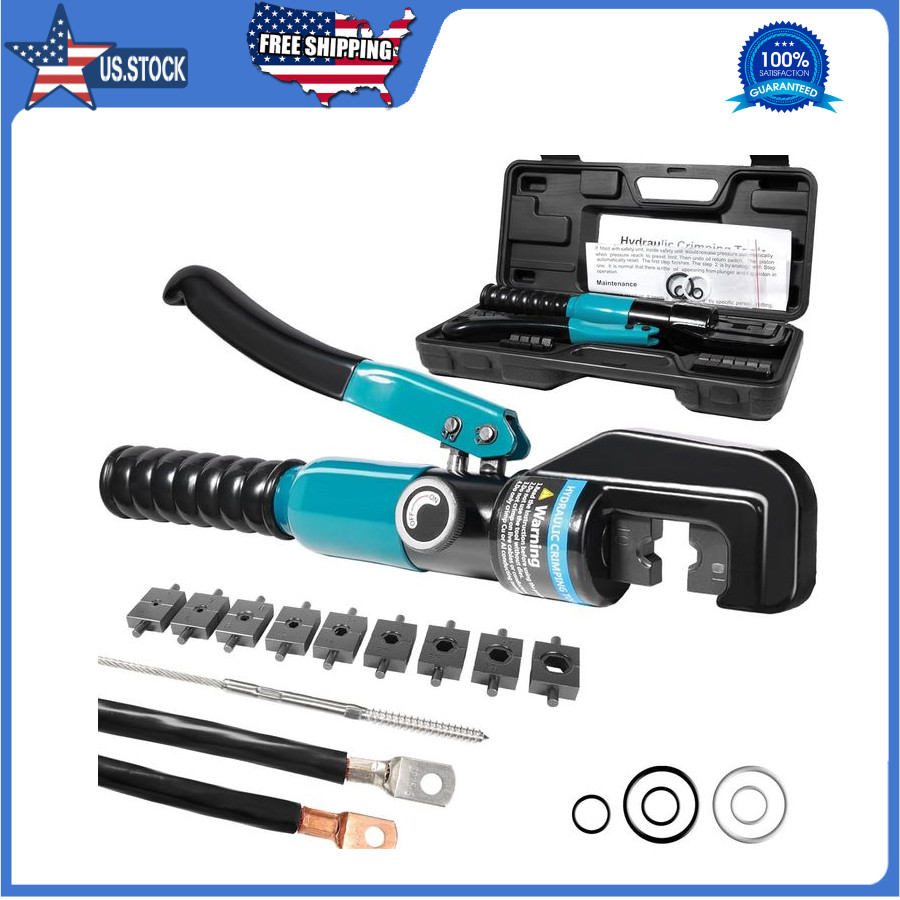 Hydraulic Crimping Tool for 12-2/0AWG Wire, Battery Cable, Cable Railing, Cable