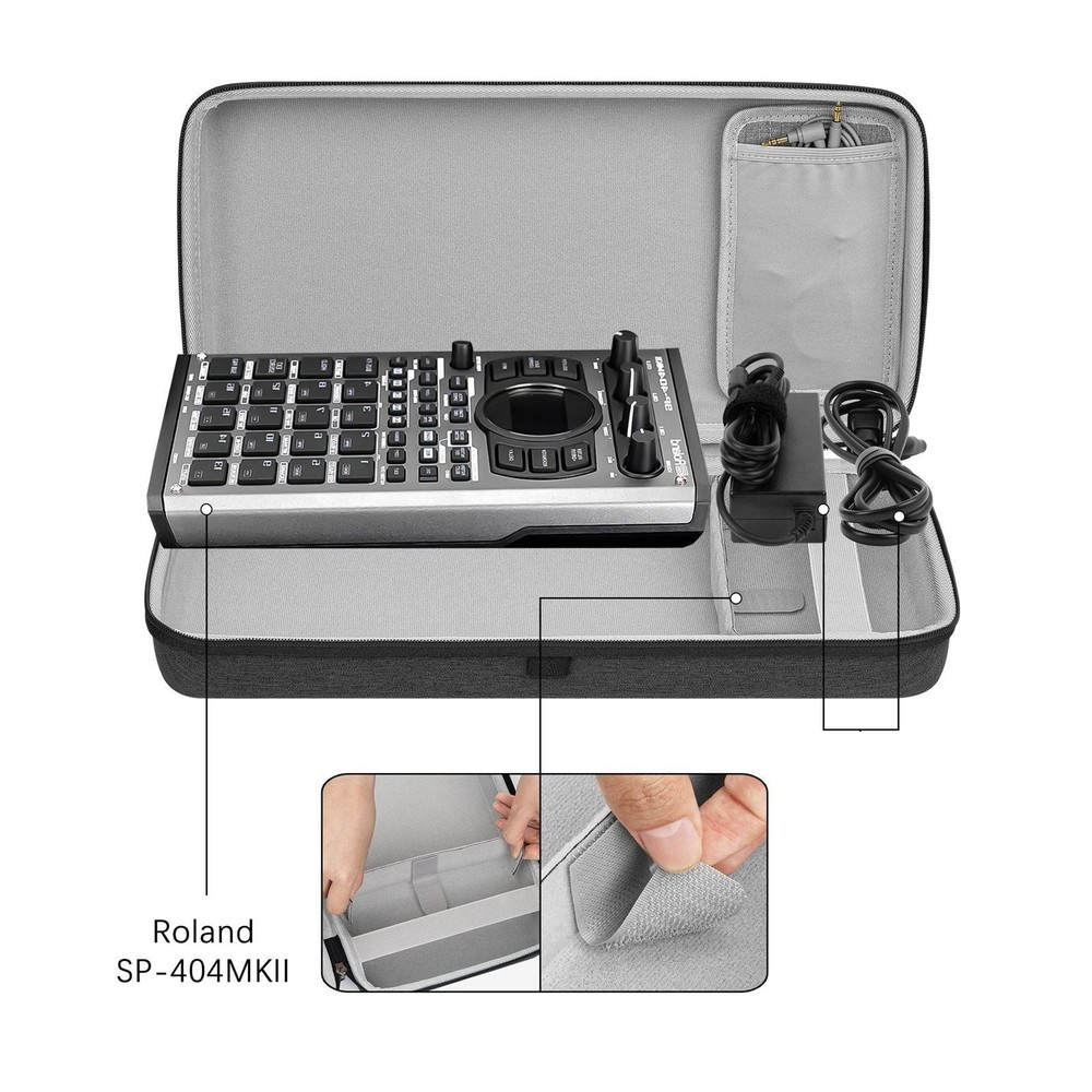 Audio Interface Carrying Case Sampler Case Top Handle Detachable Top Pouch EVA