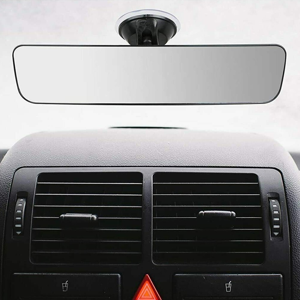 Car Interior Rear View Mirror Wide Flat Suction Cup Universal Angle Adjustable