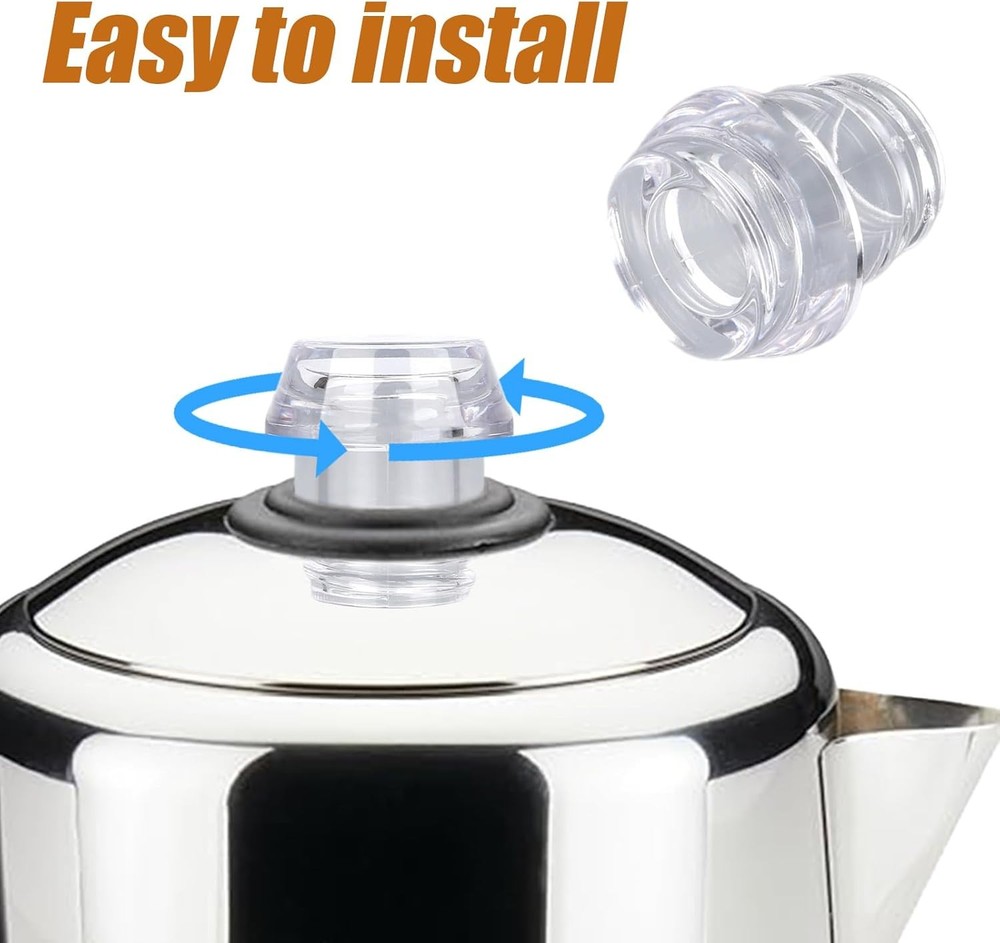 2 Sets Coffee Percolator Tops & Gaskets, Transparent Percolator Pot Replacements