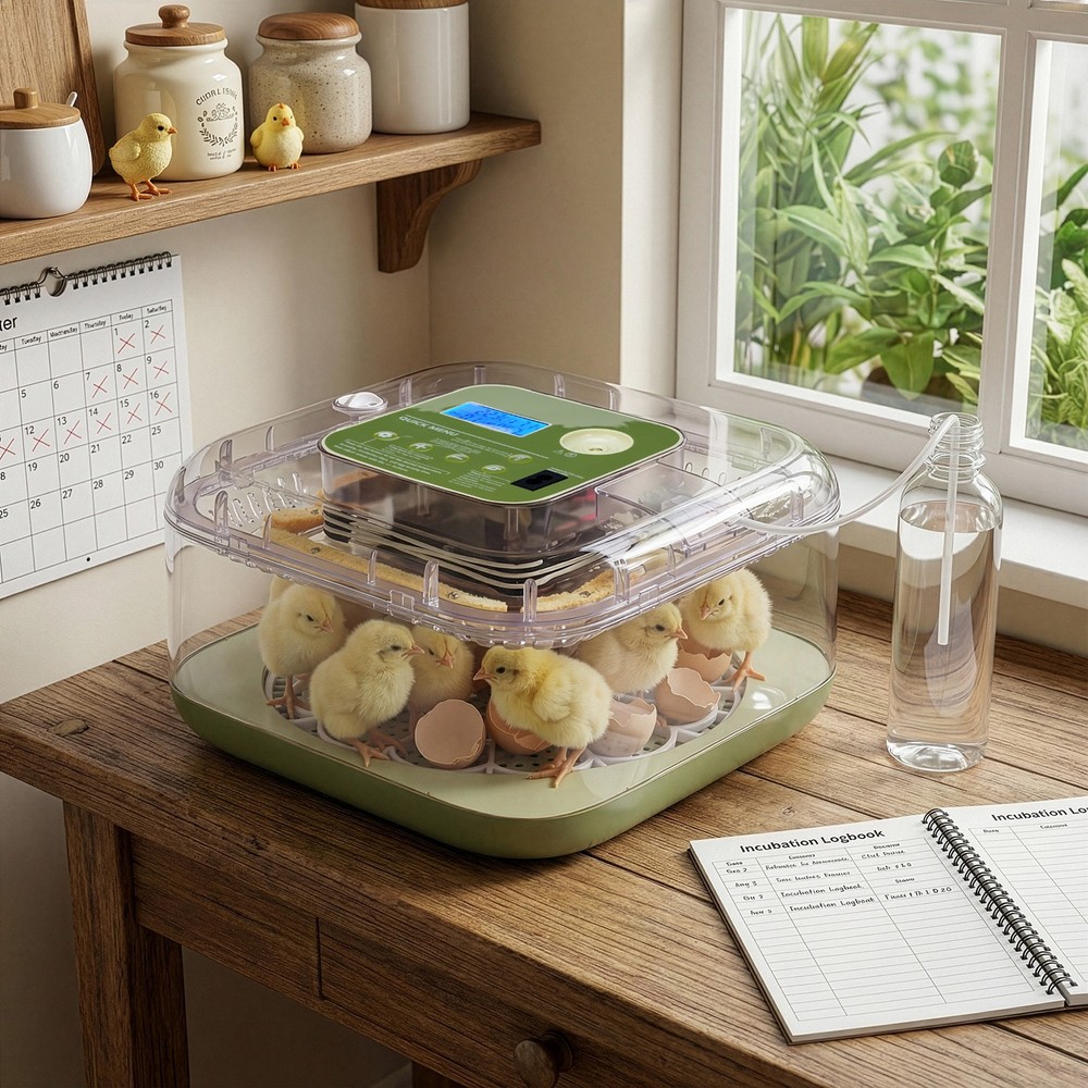 Automatic Egg Incubator for Hatching with Automatic Turning and Humidity-12 Eggs