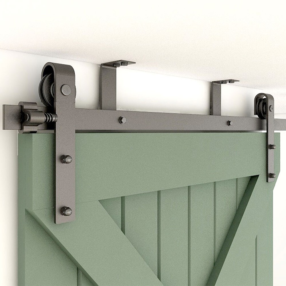 4FT-20FT Ceiling Mount Rail Sliding Barn Door Hardware Kit Track Roller Closet
