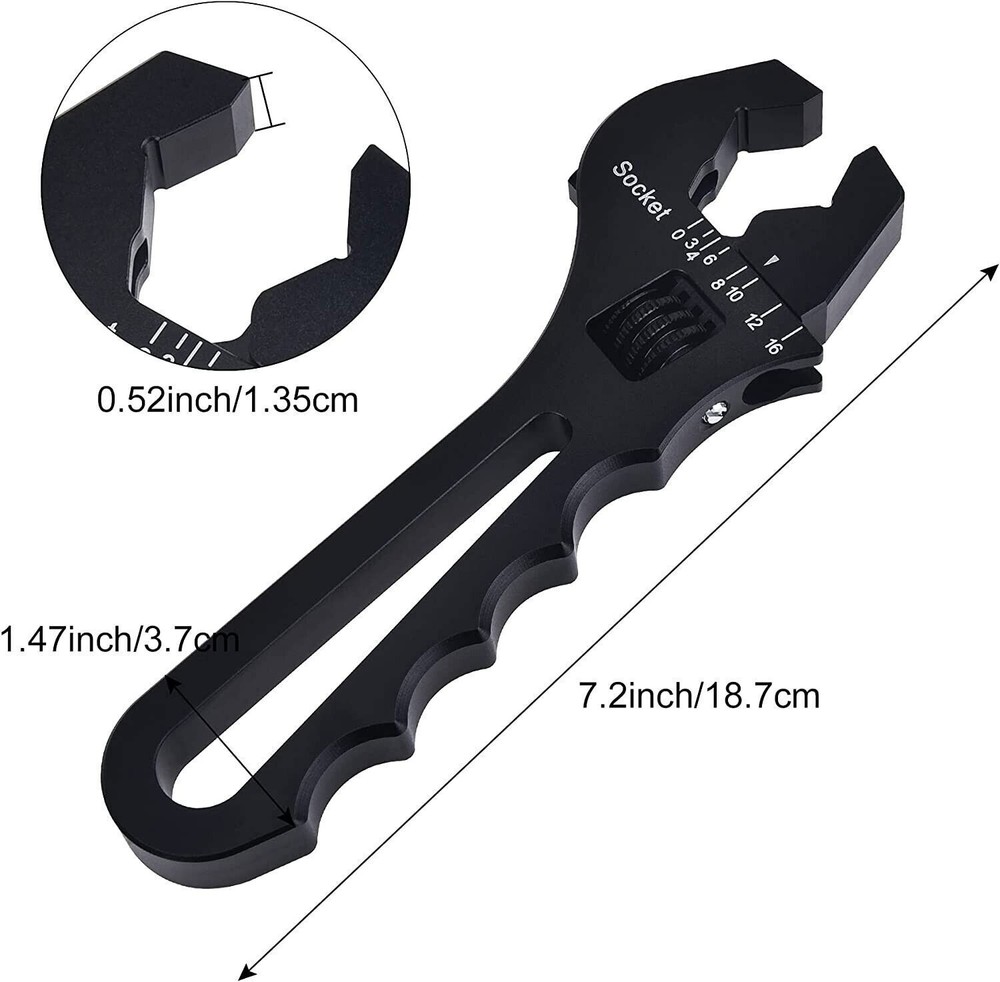 BDFHYK 2PCS 3AN-16AN Adjustable Wrench Tool Spanner For Hose End Fitting