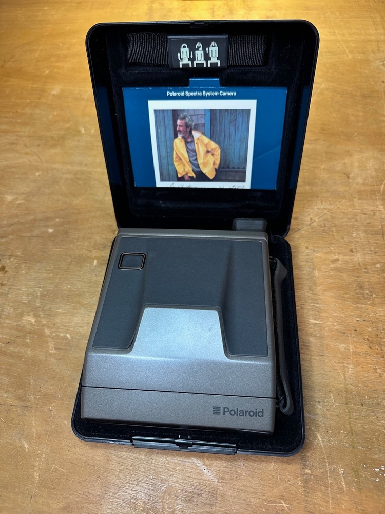 POLAROID SPECTRA SYSTEM CAMERA WITH STRAP CASE & MANUAL UNTESTED