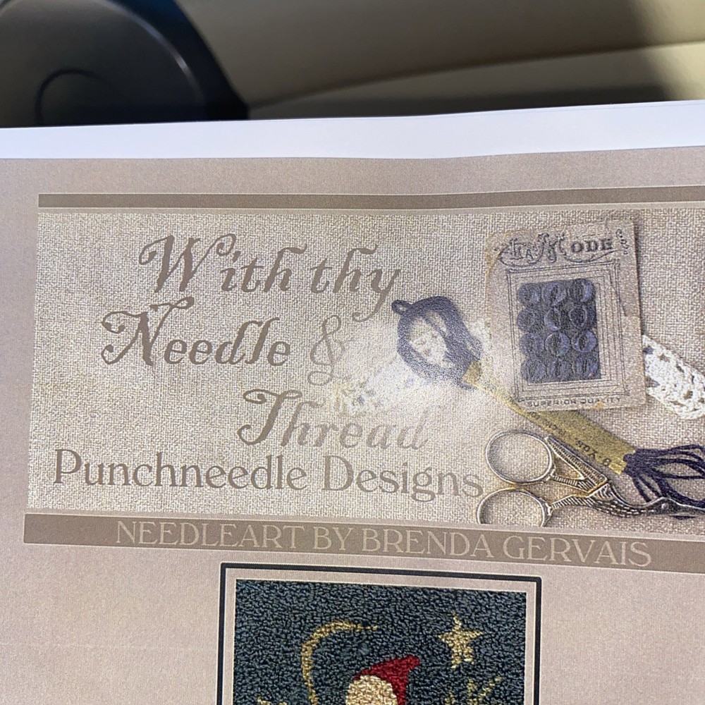 With Thy Needle & Thread Punchneedle “Jolly Old St Nick” Size 3.5x7” Red NIP