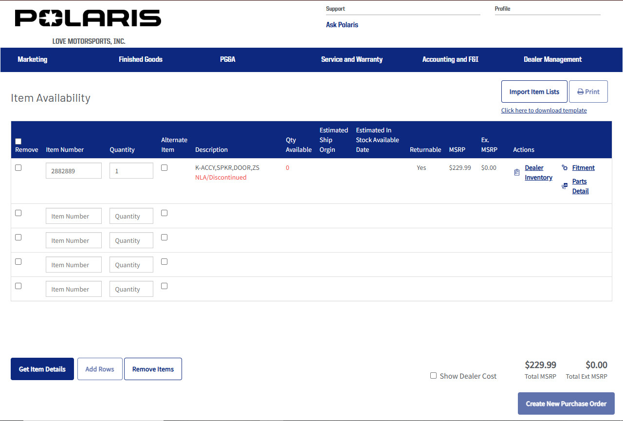 POLARIS K-ACCY,SPKR,DOOR,ZS (DISCONTINUED) - 2882889