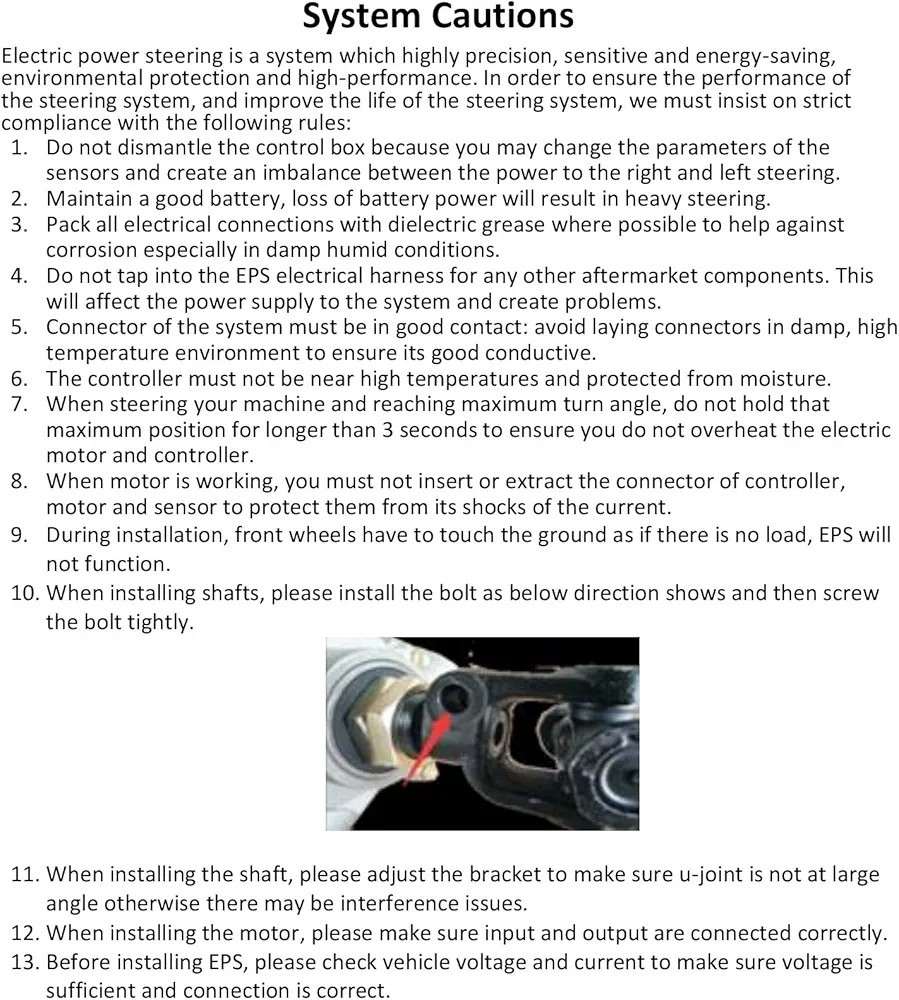 Rugged Front Electric Power Steering Kit for Polaris RZR 170/Blazer 170