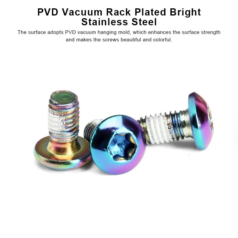 12pcs Bicycle Disc Brake Rotor Bolts T25 M5x9mm Stainless Steel Mtb Road Bike Sc