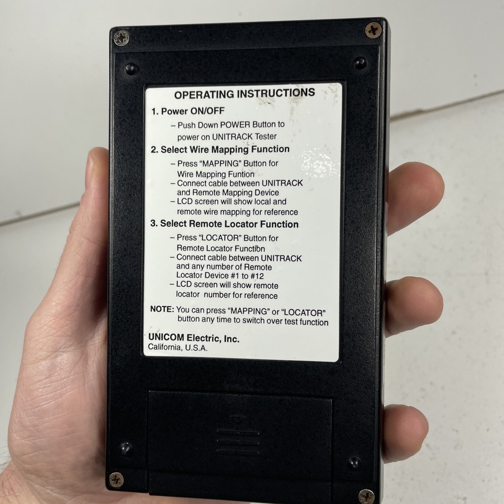 Unitrack Unicom Tst-038-1 Wire Mapping Remote Locator Ethernet