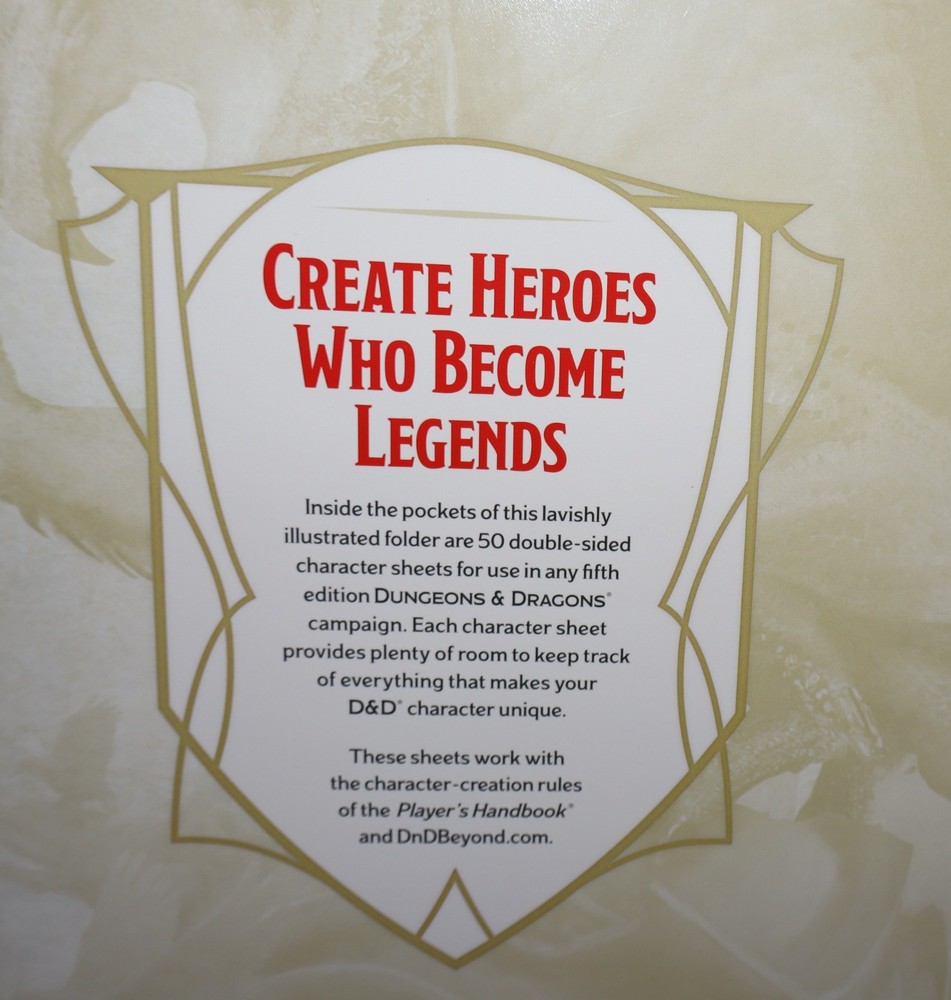Dungeons & Dragons 2024 Character Sheets Player Accessories