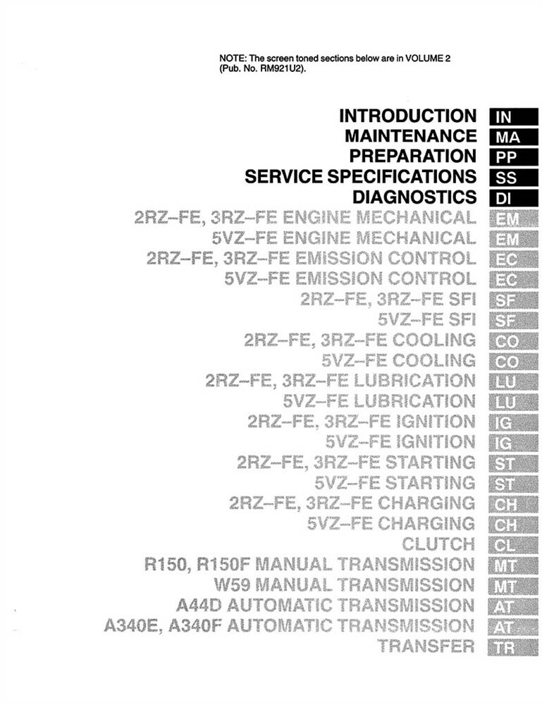 2002 Toyota Tacoma Shop Service Repair Manual Book Engine Drivetrain OEM