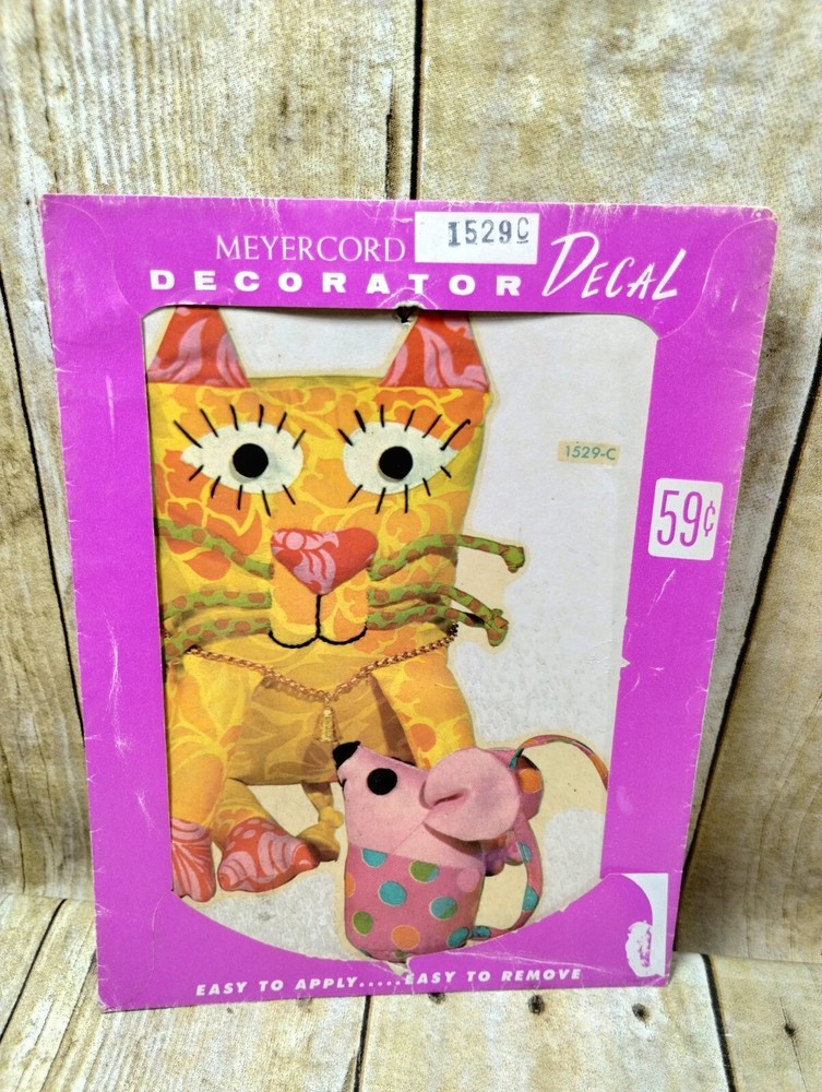 Vintage Meyercord Decal Transfer Patterns Cat & Mouse #1529C