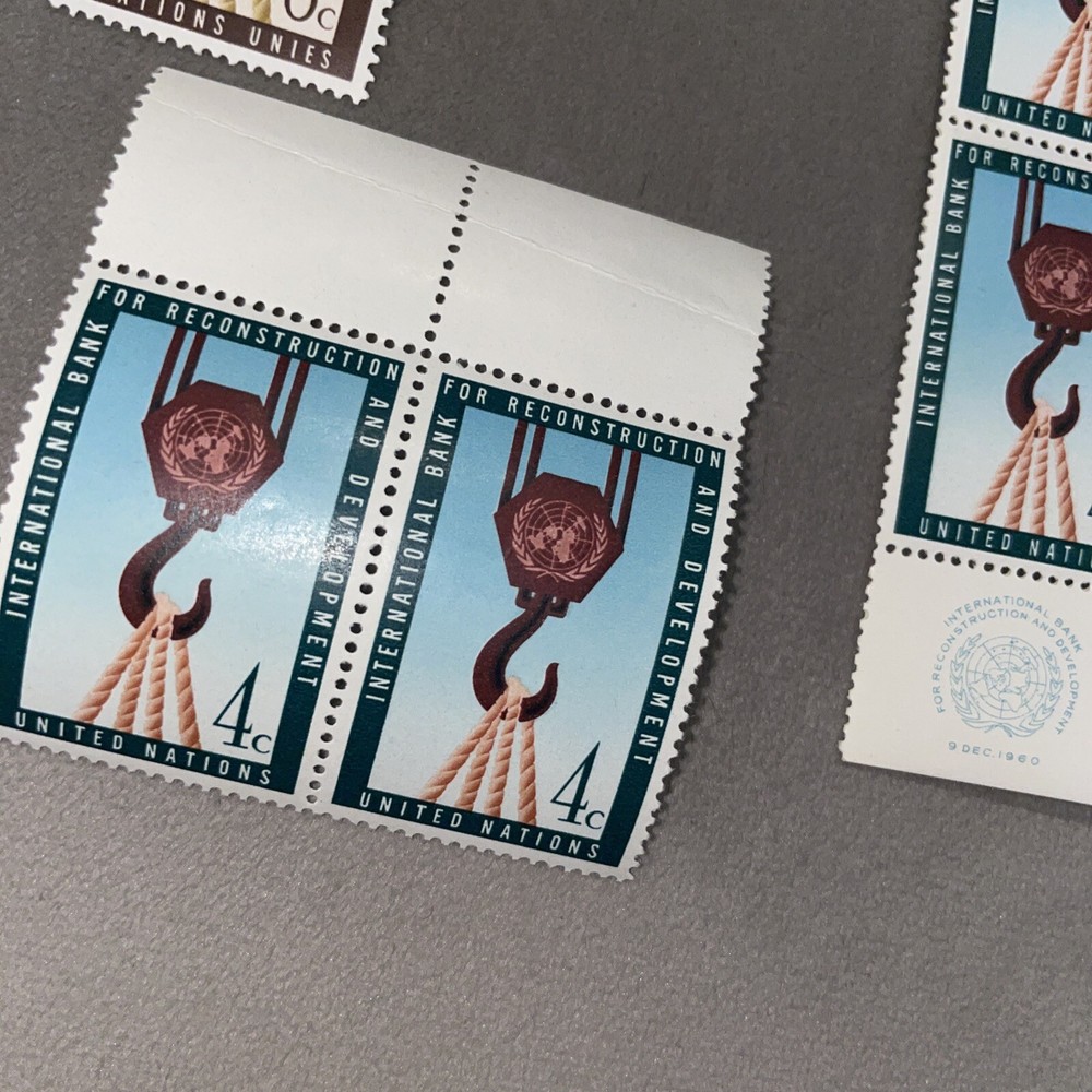 U.N.1960, NEW YORK #86-87, RECONSTRUCTION & DEVELOP, MNH, INSC. BLKS