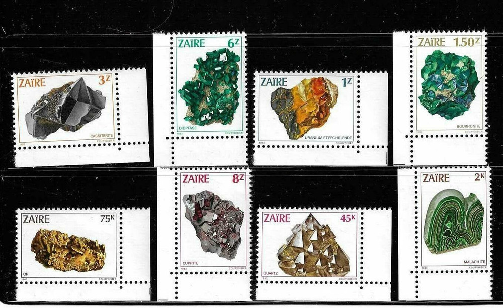Zaire SC # 1102-1109 Minerals . MNH