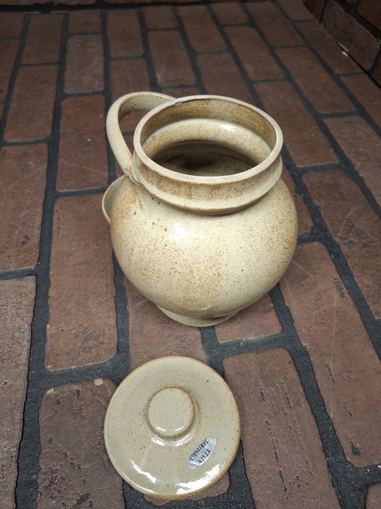 Vintage Etain Veritable Stoneware Olive Container