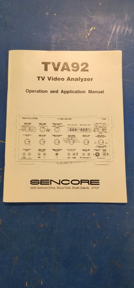 Sencore TVA92 TV Video Analyzer plus NT64 NTSC Pattern Generator