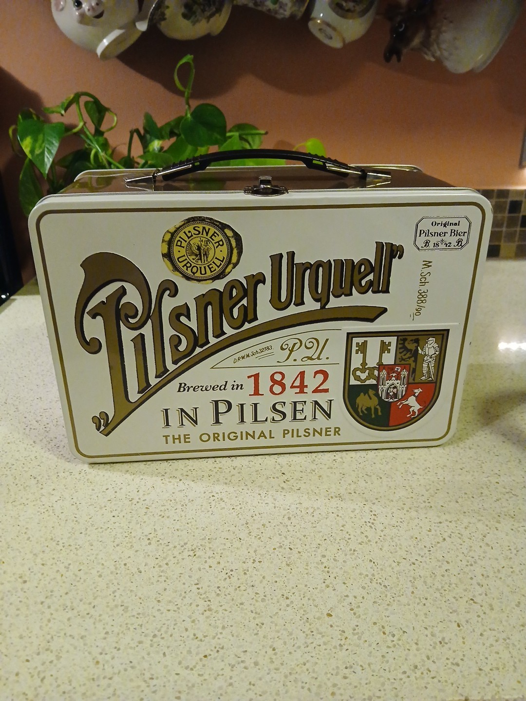 Really Cool Pilsner Urquell Lunchbox And Heavy Glass Beer Mug