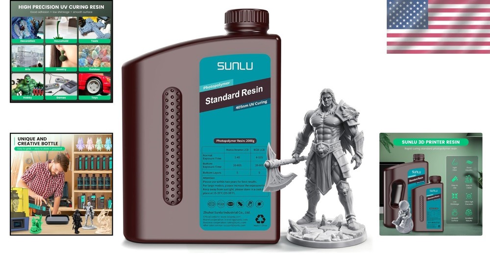 2kg Grey 3D Printer Resin - Fast-Curing, Low Odor, High Precision Performance