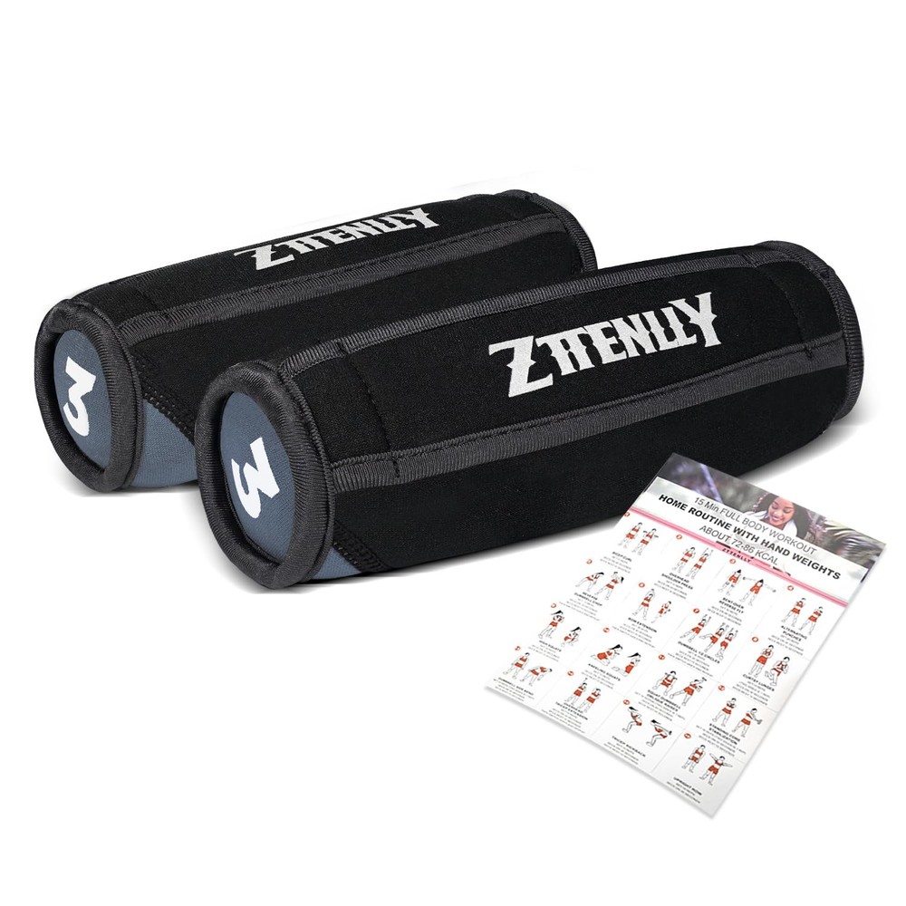 Hand Weights Sets for Walking -Light Gray 3lb Large size Soft Walking Weights...