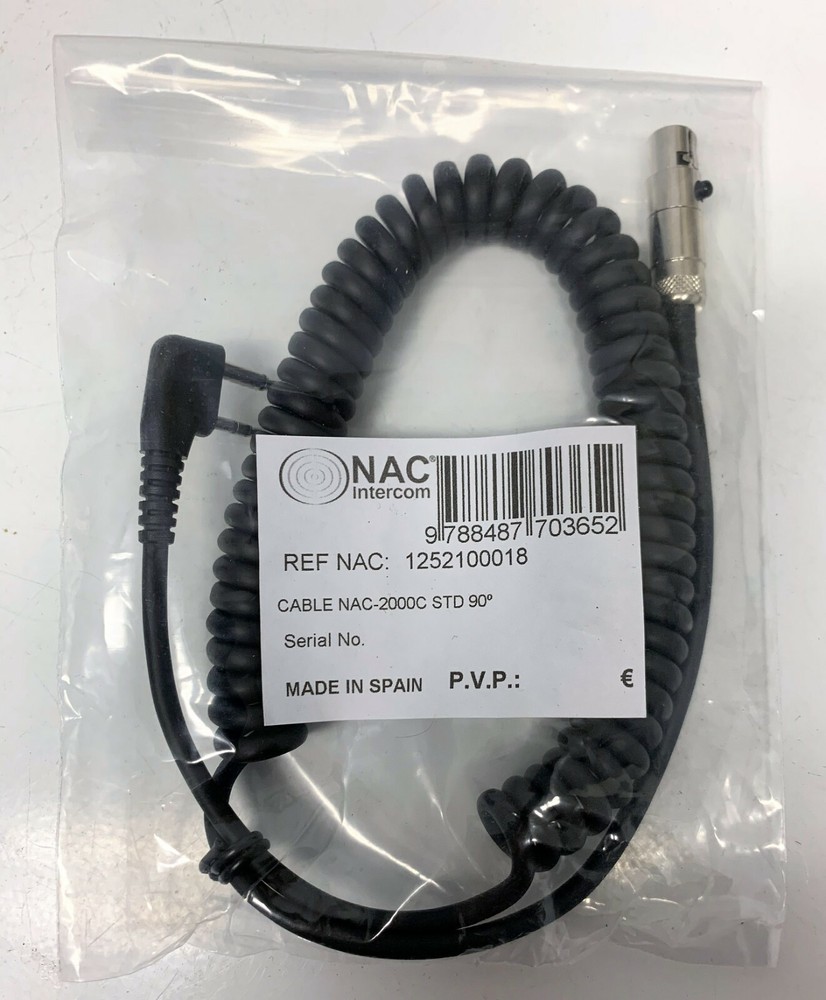 NAC INTERCOM 1252100018 CABLE NAC-2000C STD 90°