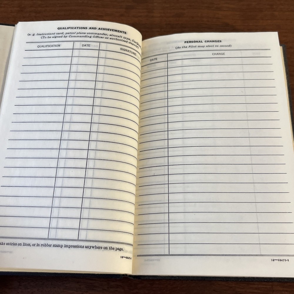 Aviators Flight Log Book US Navy UNUSED
