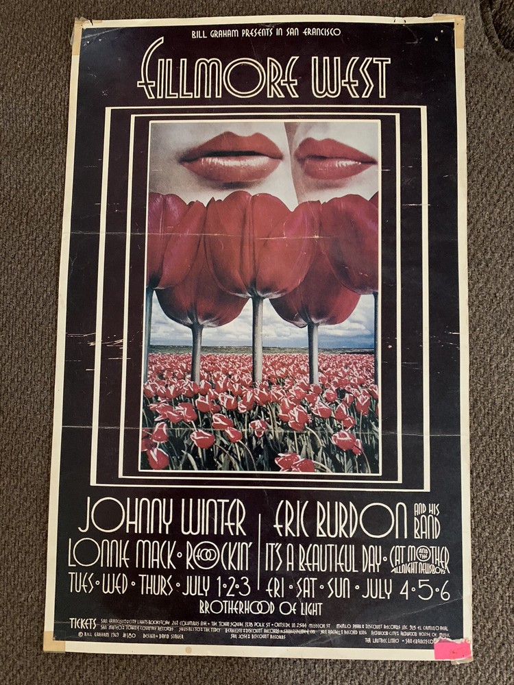 Vintage Fillmore West Rock Posters Johnny Winters