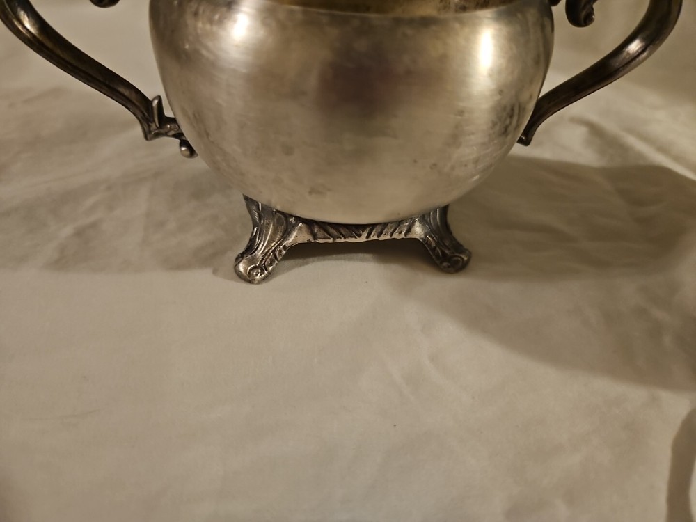 Silver Sugar & Creamer Pot W/ Spoon