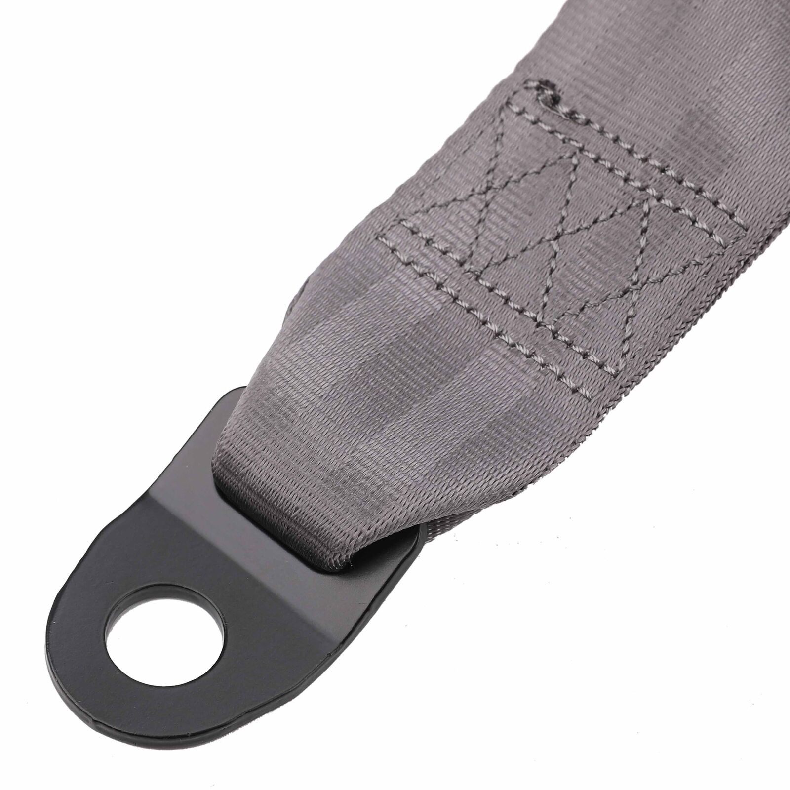 2 Retractable 3 Point Safety Gray Seat Belt Straps Vehicle Adjustable Belt Kit