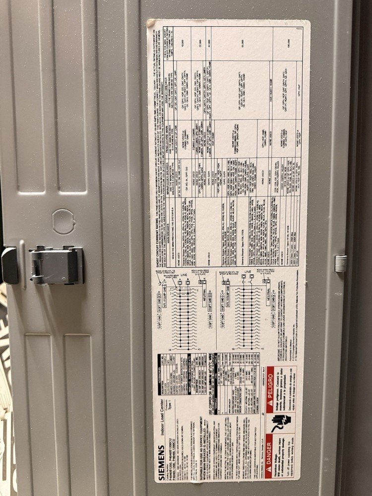 Siemens PL Series Load Center Cover