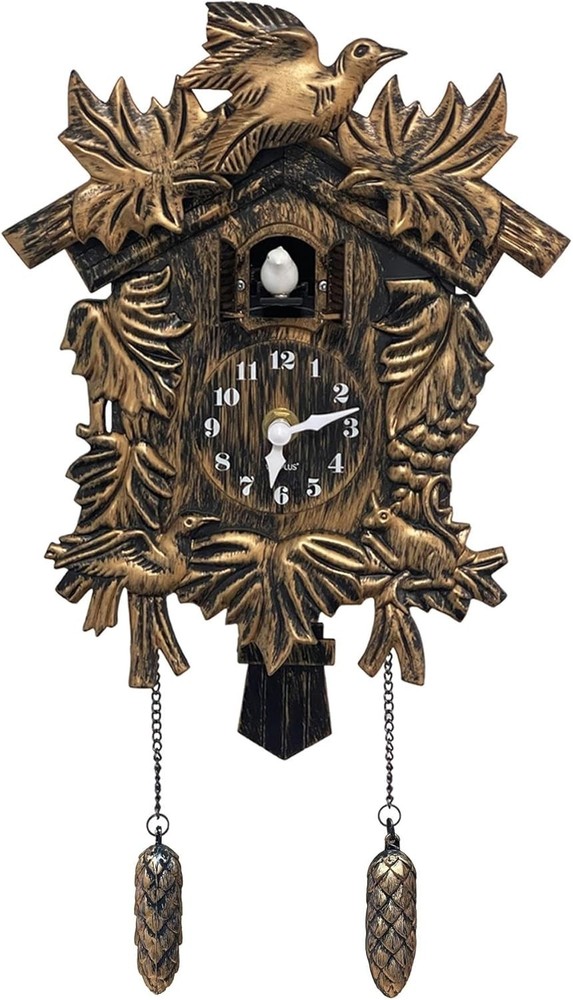 Vintage Brown Cuckoo Clock with Adjustable Volume - Elegant Wall Decoration