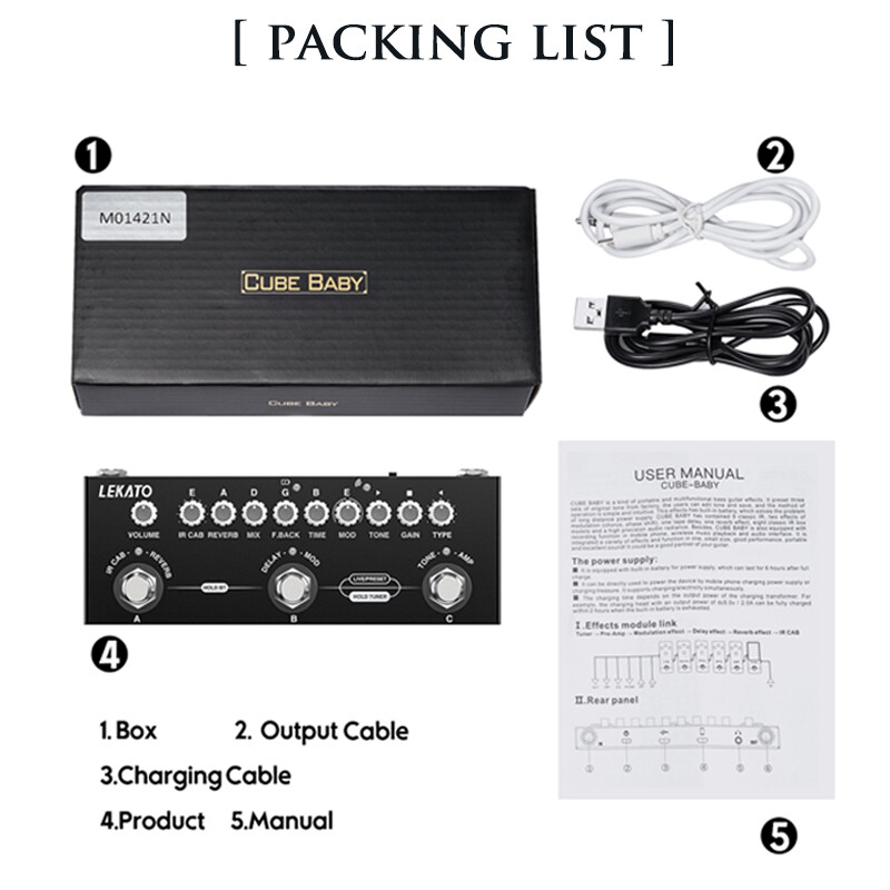 Multi Effects Guitar Pedal Reverb Delay Chorus Phaser, IR Loading 9 AMP Modes