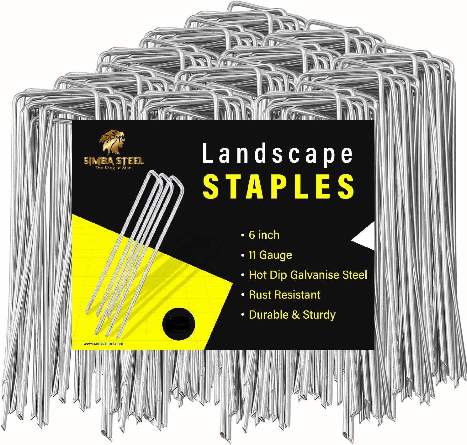 Landscape Staples 4/6/8/10/12 Inches 11 Gauge Galvanize Garden Stakes Fabric SOD