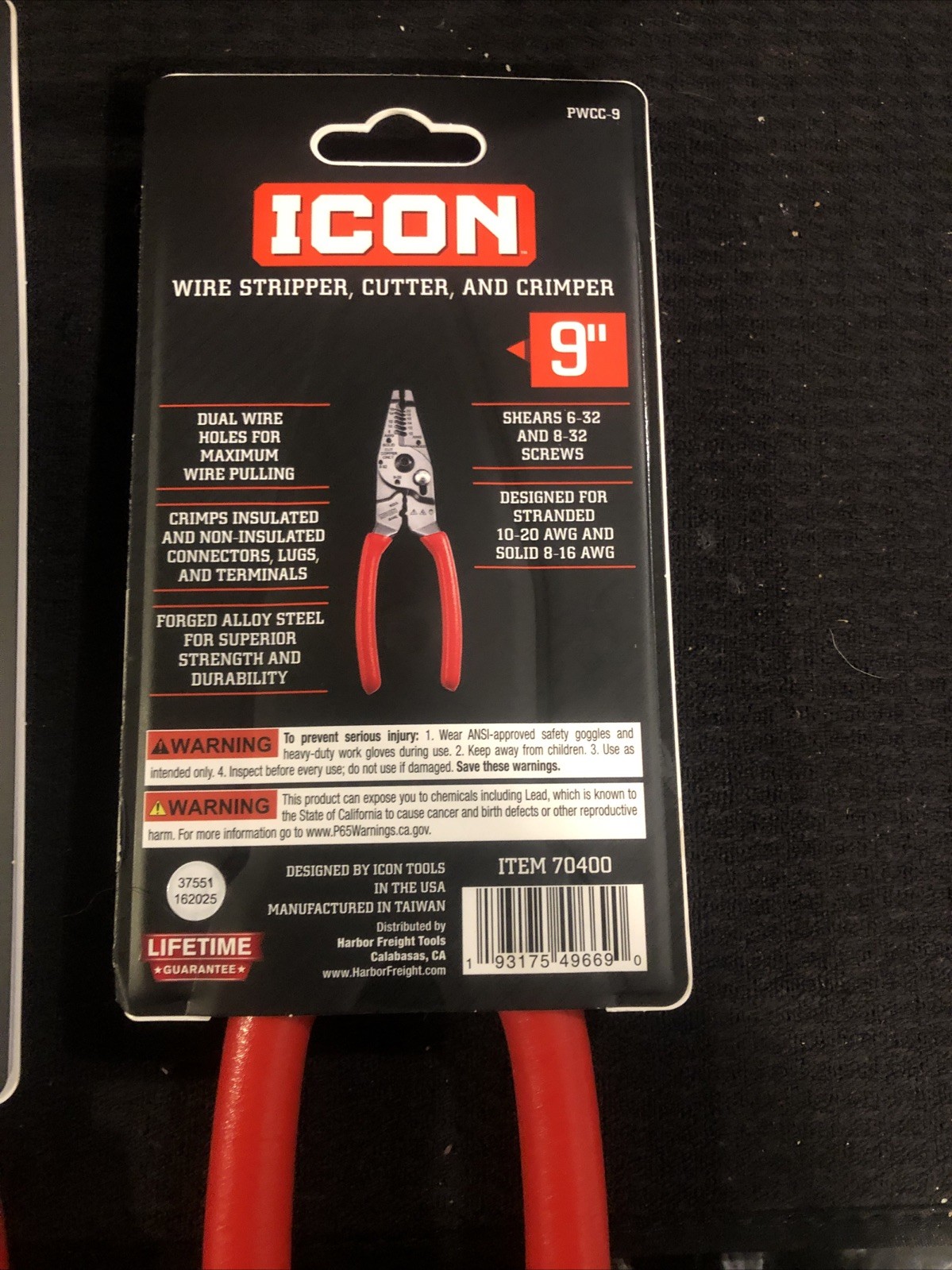 New! ICON 9 Inch Long Needle Nose Slip Joint Adjustable Pliers And Iconwirestrip