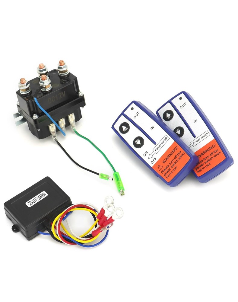 QWORK Wireless Remote Control Winch Kit - 12V, 250A, Steel, Waterproof,...