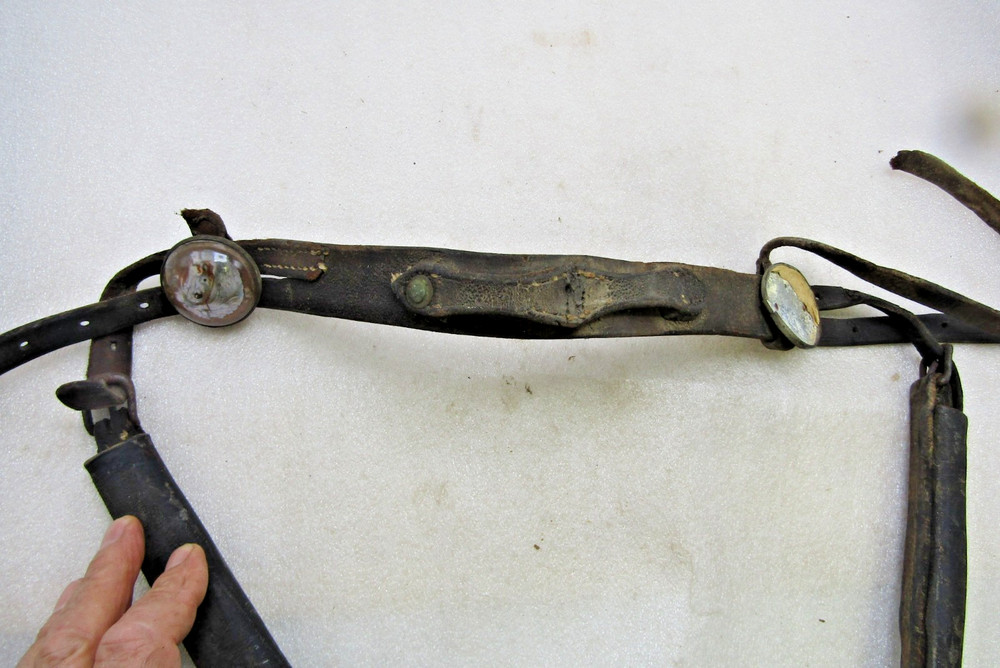 Celluloid harness spreaders & leather pieces