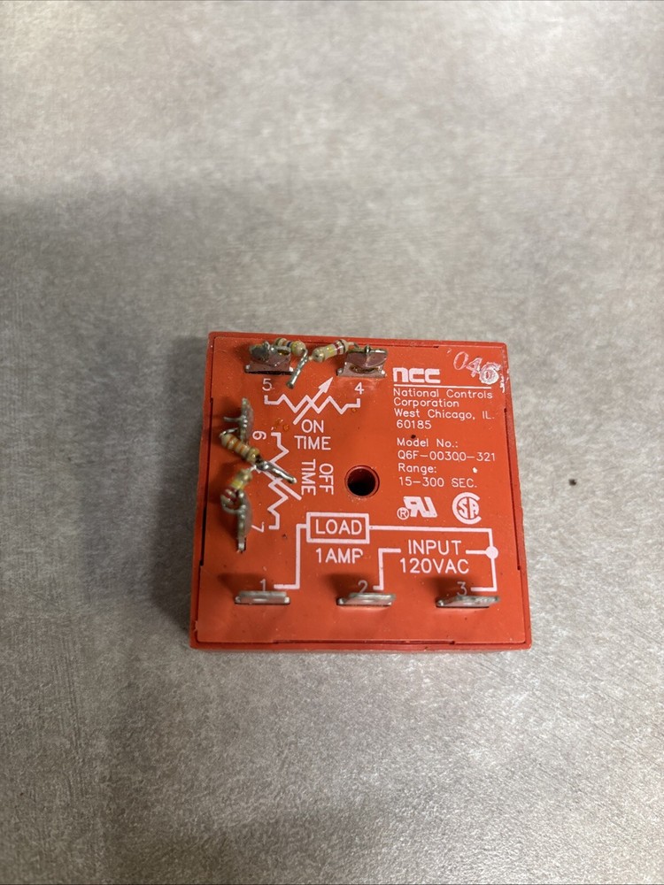 NCC #Q6F-00300-326  SOLID STATE TIME DELAY RELAY (15-300 SEC. RANGE)  K125