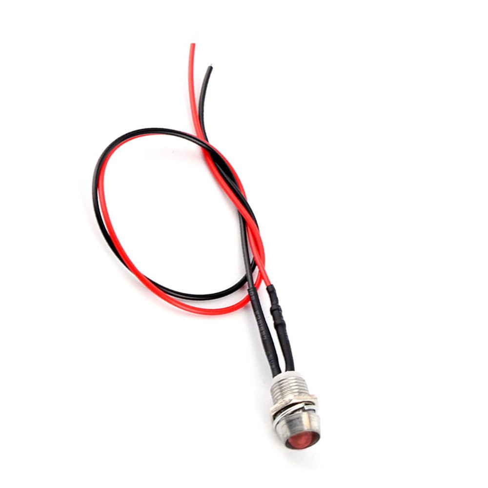 Car 4 Pcs 12v 8mm LED Panel Dash Warning Light Indicator Lamp Car Van Red